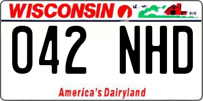 WI license plate 042NHD