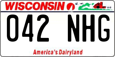 WI license plate 042NHG