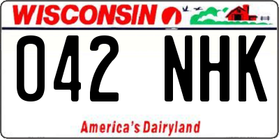 WI license plate 042NHK