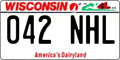 WI license plate 042NHL