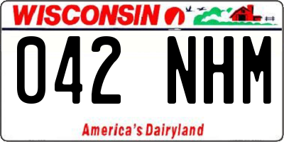 WI license plate 042NHM