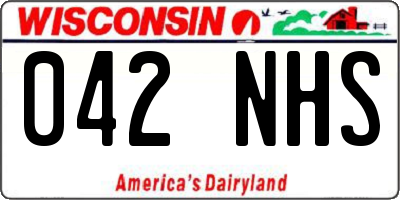 WI license plate 042NHS