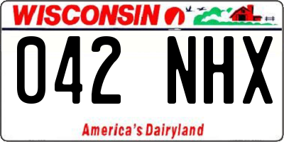 WI license plate 042NHX