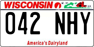WI license plate 042NHY