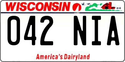 WI license plate 042NIA