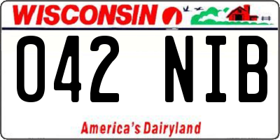 WI license plate 042NIB