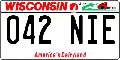 WI license plate 042NIE