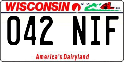 WI license plate 042NIF