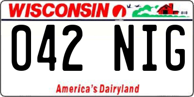 WI license plate 042NIG