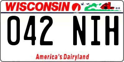 WI license plate 042NIH