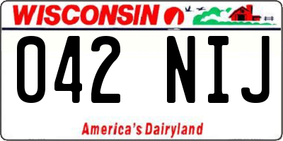 WI license plate 042NIJ