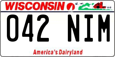 WI license plate 042NIM