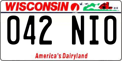 WI license plate 042NIO