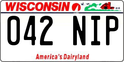 WI license plate 042NIP