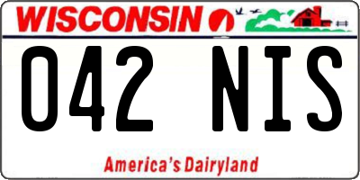 WI license plate 042NIS