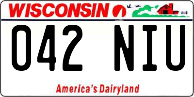 WI license plate 042NIU