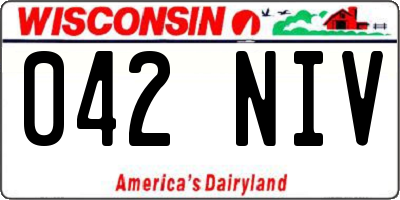 WI license plate 042NIV