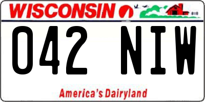 WI license plate 042NIW