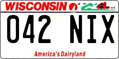 WI license plate 042NIX