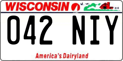 WI license plate 042NIY