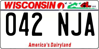 WI license plate 042NJA