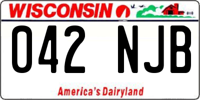 WI license plate 042NJB