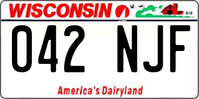 WI license plate 042NJF