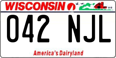 WI license plate 042NJL