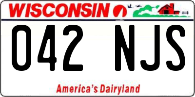 WI license plate 042NJS