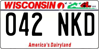 WI license plate 042NKD