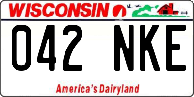 WI license plate 042NKE