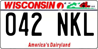 WI license plate 042NKL