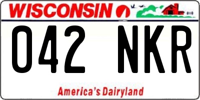 WI license plate 042NKR