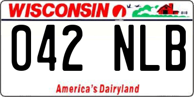 WI license plate 042NLB