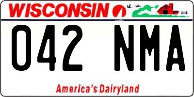 WI license plate 042NMA