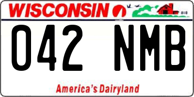 WI license plate 042NMB