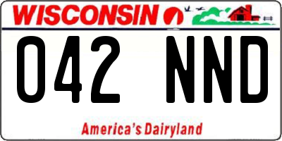 WI license plate 042NND