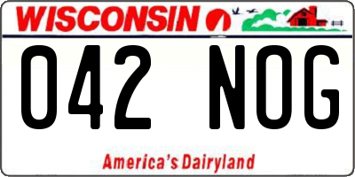 WI license plate 042NOG