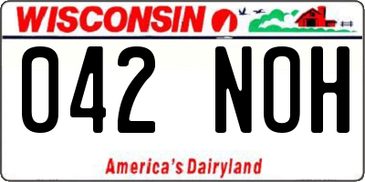 WI license plate 042NOH