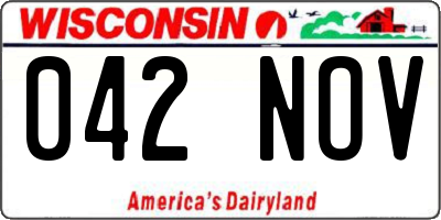 WI license plate 042NOV