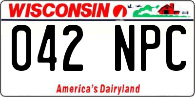 WI license plate 042NPC