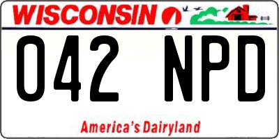WI license plate 042NPD
