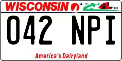 WI license plate 042NPI
