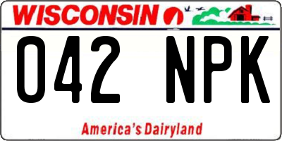 WI license plate 042NPK