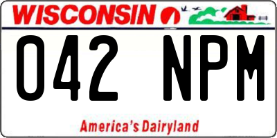 WI license plate 042NPM