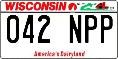 WI license plate 042NPP