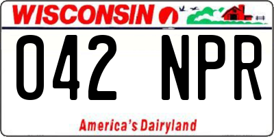 WI license plate 042NPR