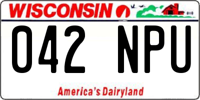 WI license plate 042NPU