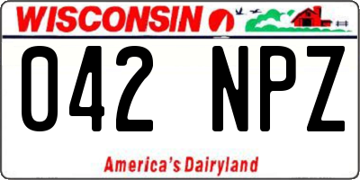 WI license plate 042NPZ