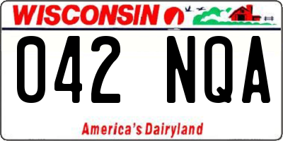 WI license plate 042NQA